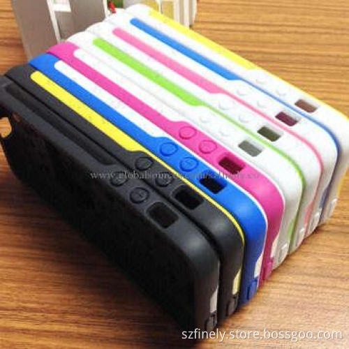Stand case for iPhone 5/5S, PC + TPU material, double injection with camera hole ring